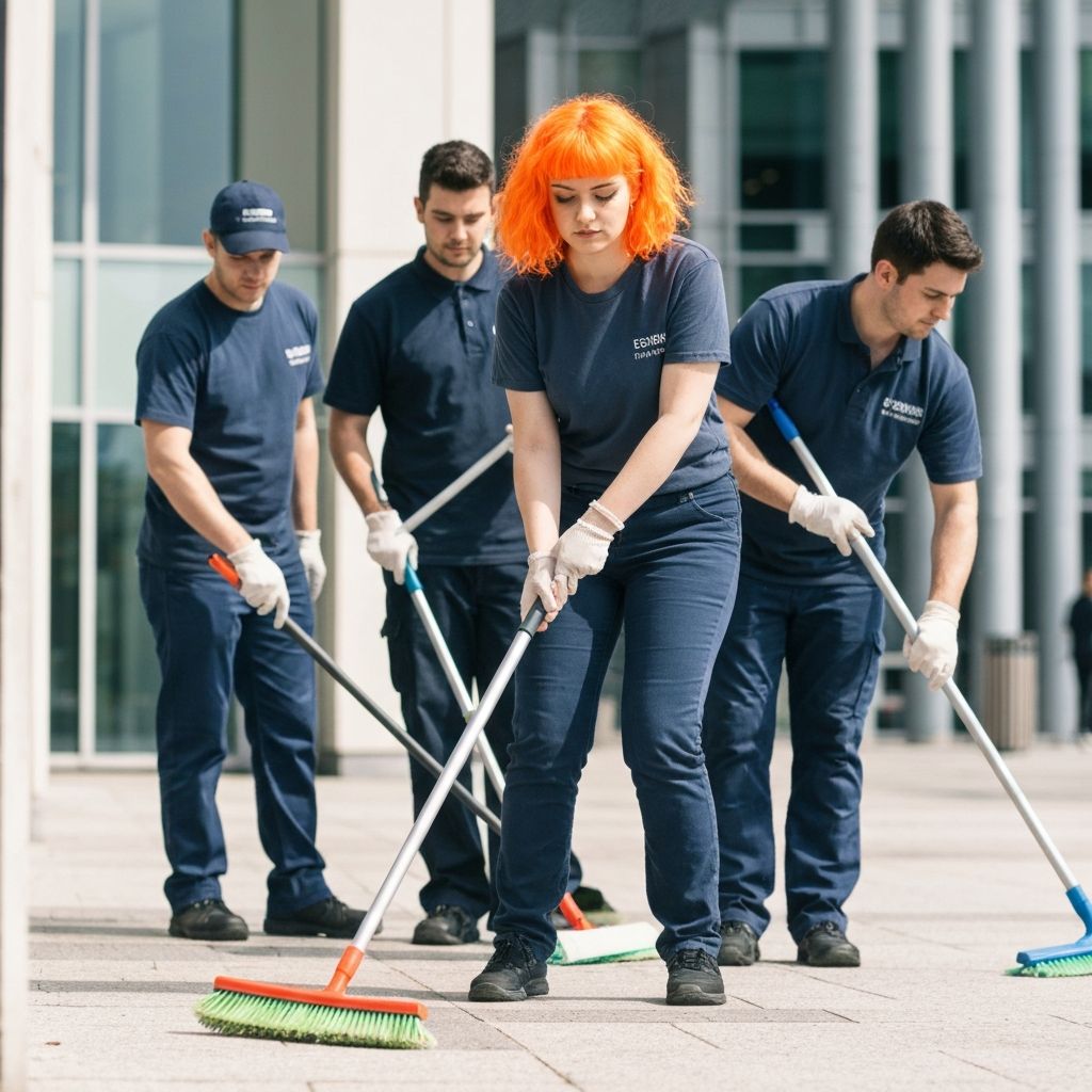 Professional cleaning team
